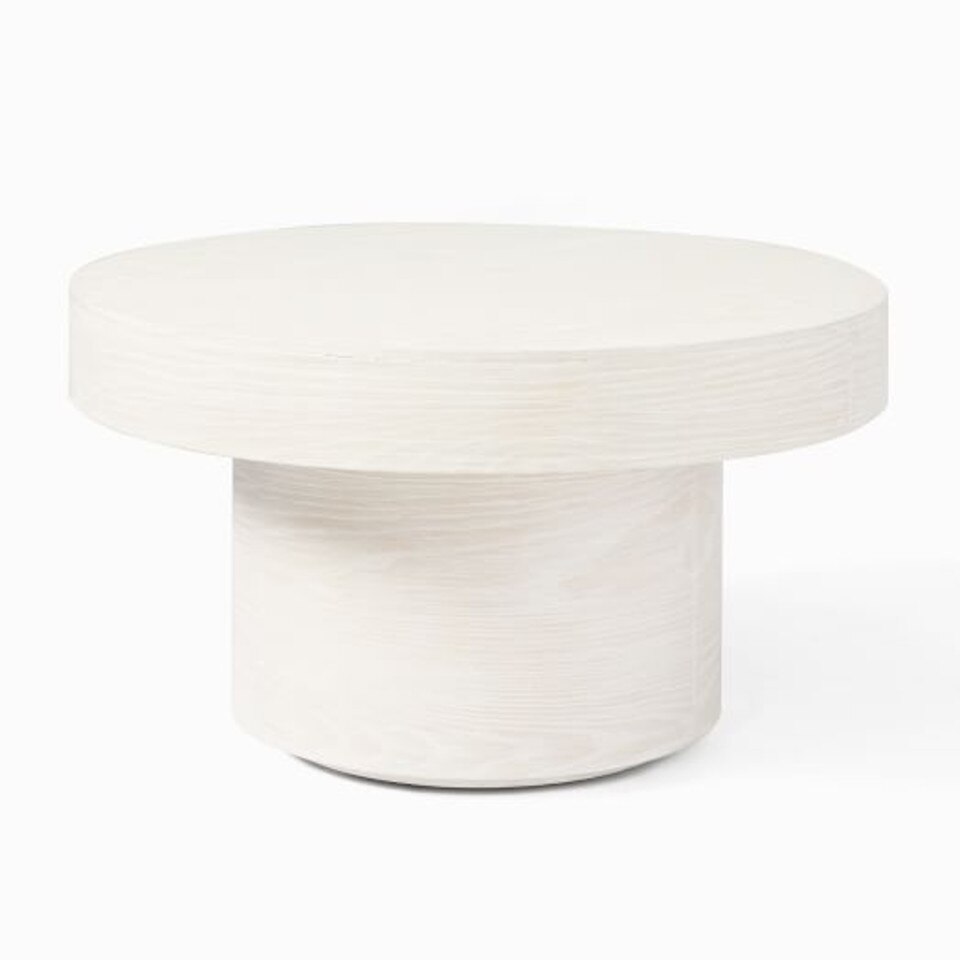 Volume Round Pedestal Coffee Table Wood West Elm Australia